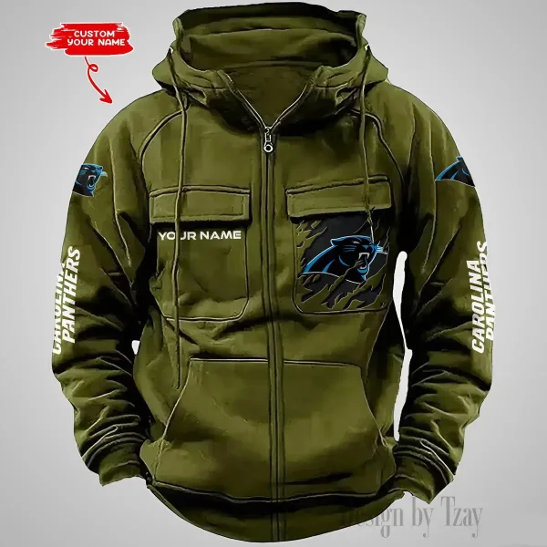 Carolina Panthers Vintage Men Hoodies Zipup DV5 AZVMHD036 - Image 5