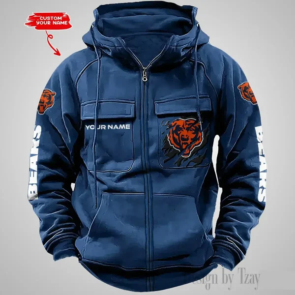 Chicago Bears Vintage Men Hoodies Zipup DV5 AZVMHD037 - Image 2