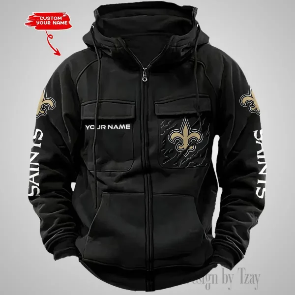 New Orleans Saints Vintage Men Hoodies Zipup DV5 AZVMHD054 - Image 2