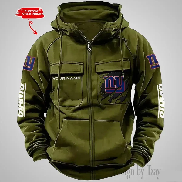 New York Giants Vintage Men Hoodies Zipup DV5 AZVMHD055 - Image 2