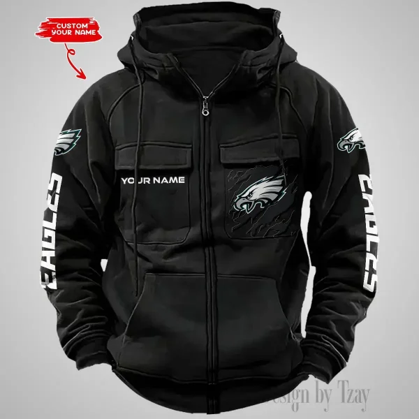 Philadelphia Eagles Vintage Men Hoodies Zipup DV5 AZVMHD056 - Image 5