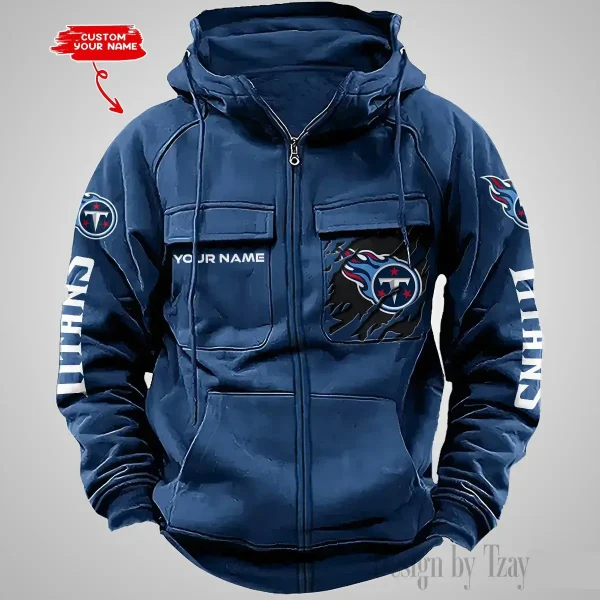 Tennessee Titans Vintage Men Hoodies Zipup DV5 AZVMHD060