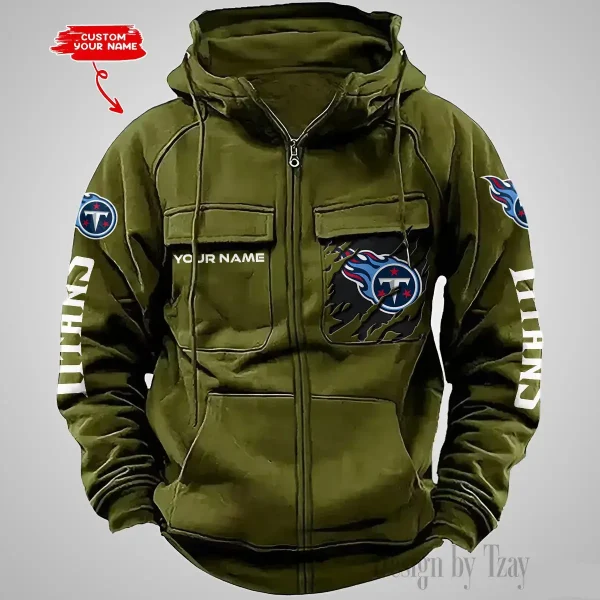 Tennessee Titans Vintage Men Hoodies Zipup DV5 AZVMHD060 - Image 3