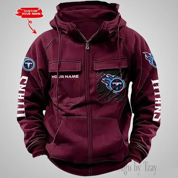 Tennessee Titans Vintage Men Hoodies Zipup DV5 AZVMHD060 - Image 4