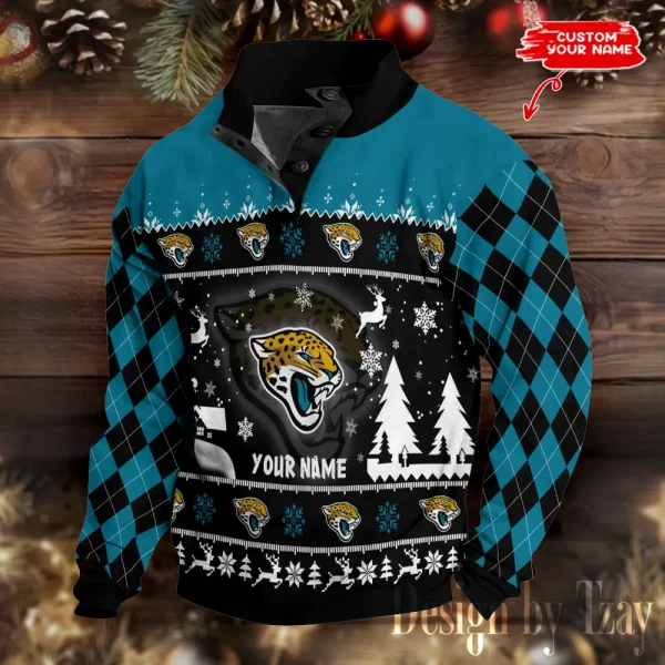 Jacksonville Jaguars Christmas Double Stand Collar Sport Hoodies S9DBSCH1138