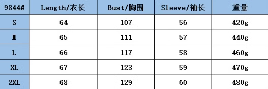 Size chart