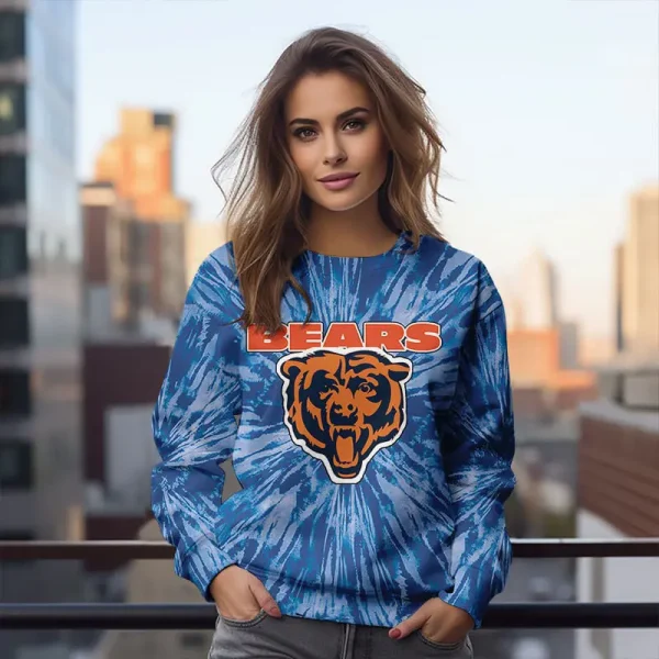 Chicago Bears Tie Dye Long Tee Sweatshirt BGRSW259