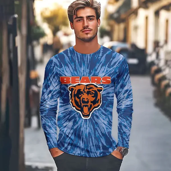 Chicago Bears Tie Dye Long Tee Sweatshirt BGRSW259 - Image 3