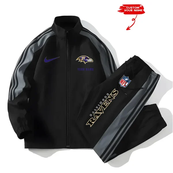 Baltimore Ravens New Style Versatile Sports Set Jacket And Pants S9VSS2PS003 - Image 2