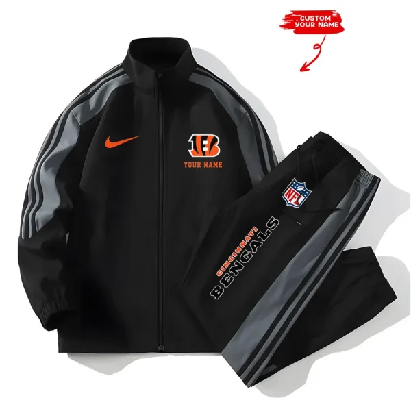 Cincinnati Bengals New Style Versatile Sports Set Jacket And Pants S9VSS2PS007 - Image 2