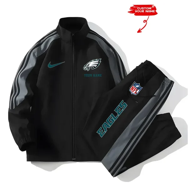 Philadelphia Eagles New Style Versatile Sports Set Jacket And Pants S9VSS2PS026 - Image 2