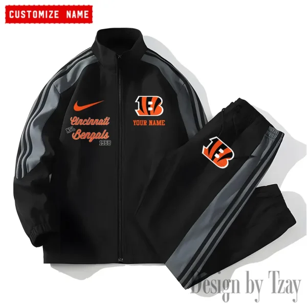 Cincinnati Bengals New Style Versatile Sports Set Jacket And Pants S9VSS2PS039 - Image 2