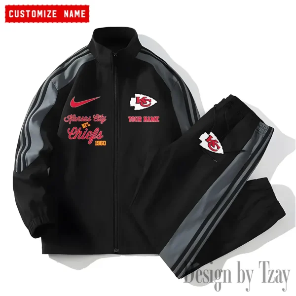 Kansas City Chiefs New Style Versatile Sports Set Jacket And Pants S9VSS2PS048 - Image 2