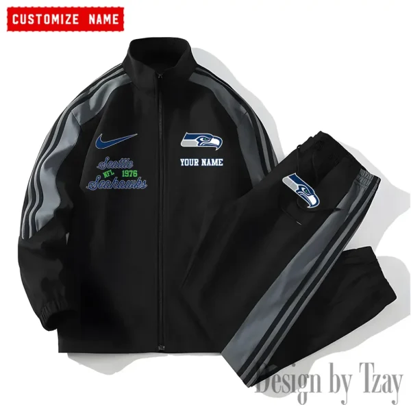 Seattle Seahawks New Style Versatile Sports Set Jacket And Pants S9VSS2PS061 - Image 2