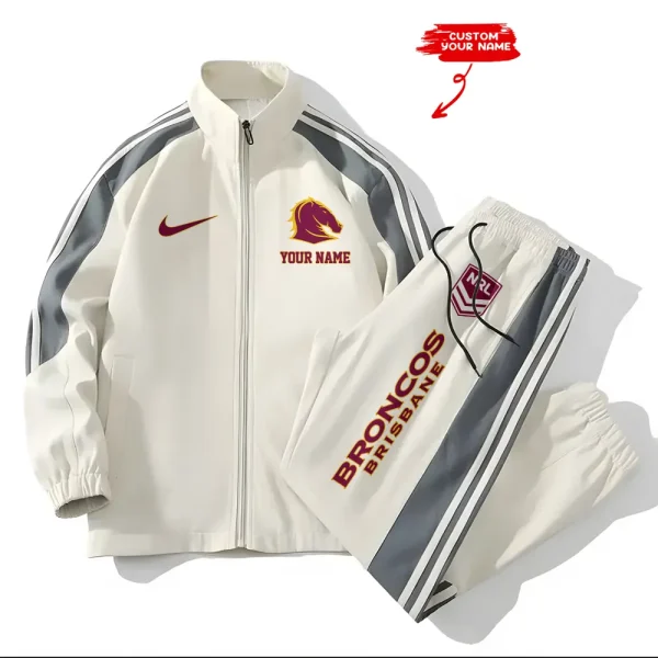 Brisbane Broncos NRL New Style Versatile Sports Set Jacket And Pants S9VSS2PS094 - Image 2