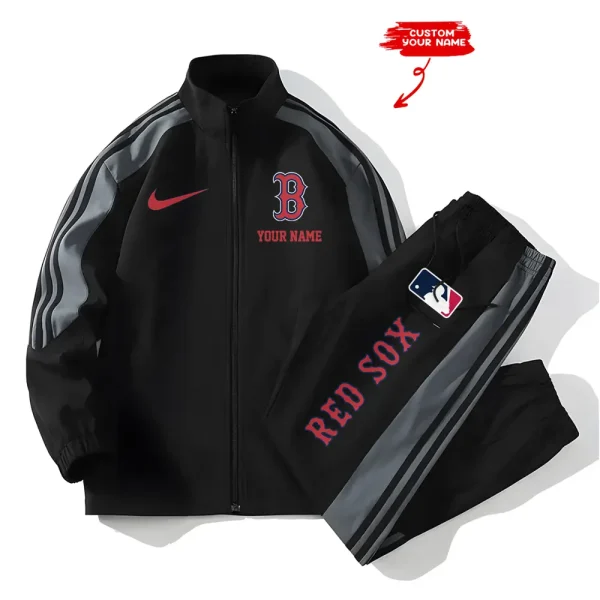 Boston Red Sox MLB New Style Versatile Sports Set Jacket And Pants S9VSS2PS068 - Image 2