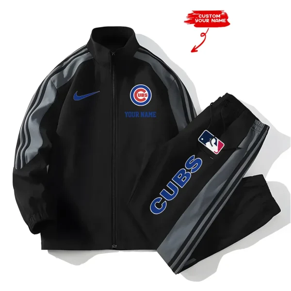 Chicago Cubs MLB New Style Versatile Sports Set Jacket And Pants S9VSS2PS069 - Image 2