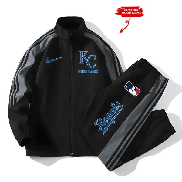 Kansas City Royals MLB New Style Versatile Sports Set Jacket And Pants S9VSS2PS076 - Image 2