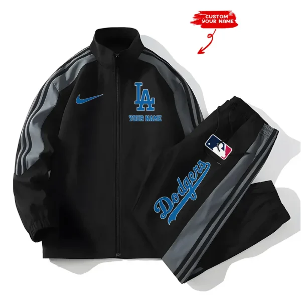 Los Angeles Dodgers MLB New Style Versatile Sports Set Jacket And Pants S9VSS2PS078 - Image 2