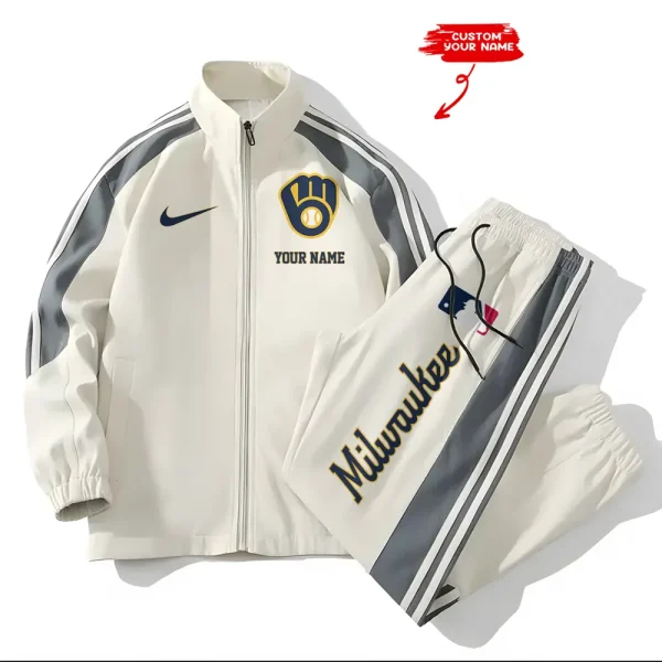 Milwaukee Brewers MLB New Style Versatile Sports Set Jacket And Pants S9VSS2PS080