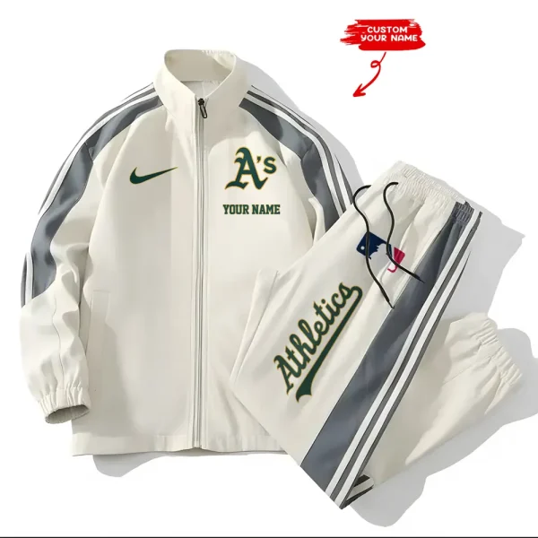 Oakland Athletics MLB New Style Versatile Sports Set Jacket And Pants S9VSS2PS084