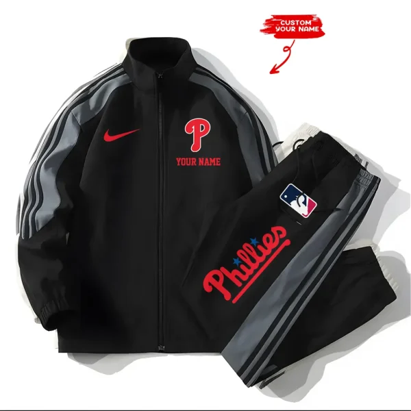 Philadelphia Phillies MLB New Style Versatile Sports Set Jacket And Pants S9VSS2PS085 - Image 2