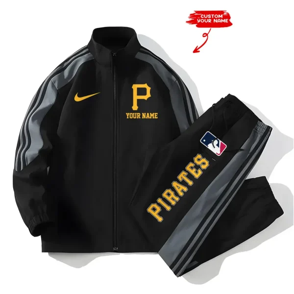 Pittsburgh Pirates MLB New Style Versatile Sports Set Jacket And Pants S9VSS2PS086 - Image 2