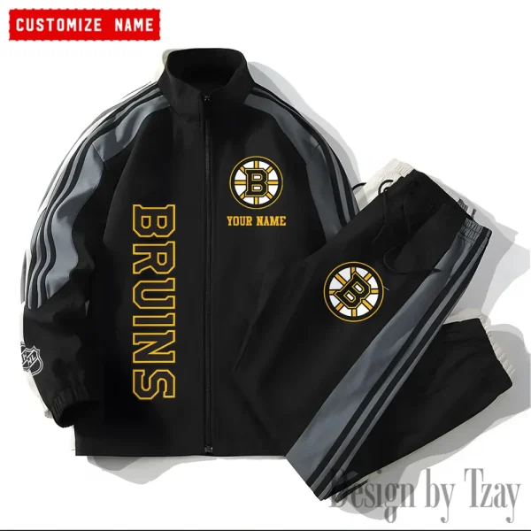 Boston Bruins NHL New Style Versatile Sports Set Jacket And Pants S9VSS2PS112