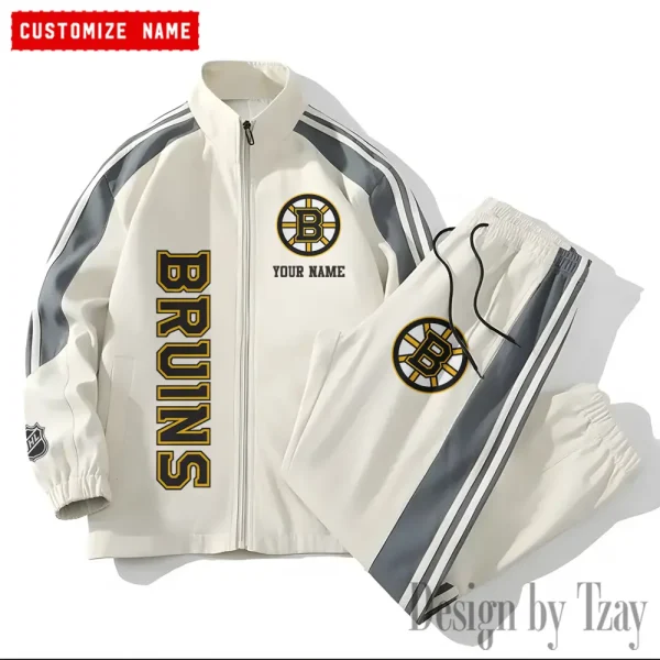 Boston Bruins NHL New Style Versatile Sports Set Jacket And Pants S9VSS2PS112 - Image 2