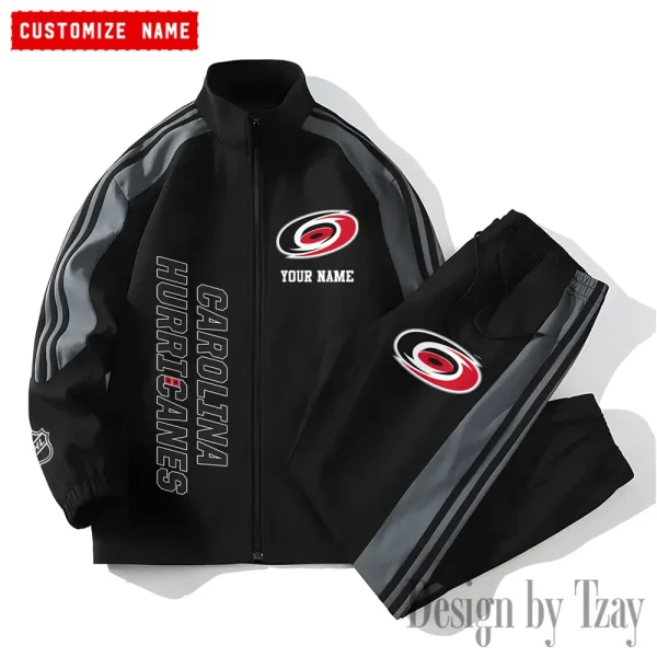 Carolina Hurricanes NHL New Style Versatile Sports Set Jacket And Pants S9VSS2PS117 - Image 2