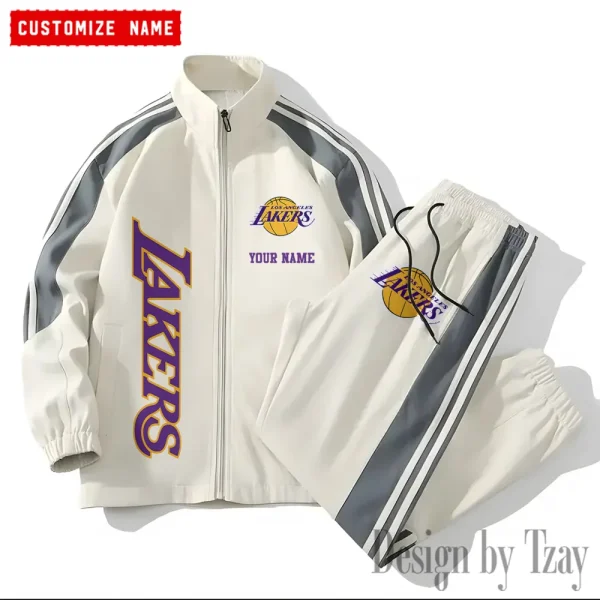 Los Angeles Lakers NBA New Style Versatile Sports Set Jacket And Pants S9VSS2PS175 - Image 2