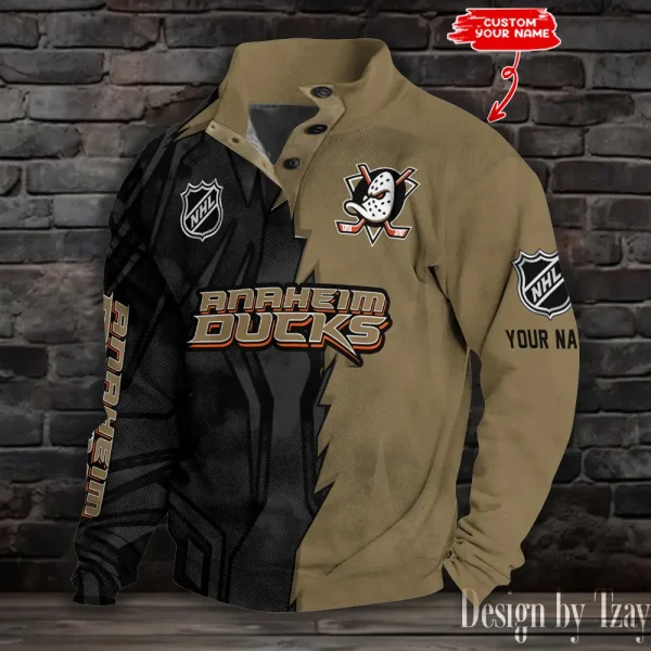 Anaheim Ducks Half Button Long Sleeve Hoodie S9DBSCH1394