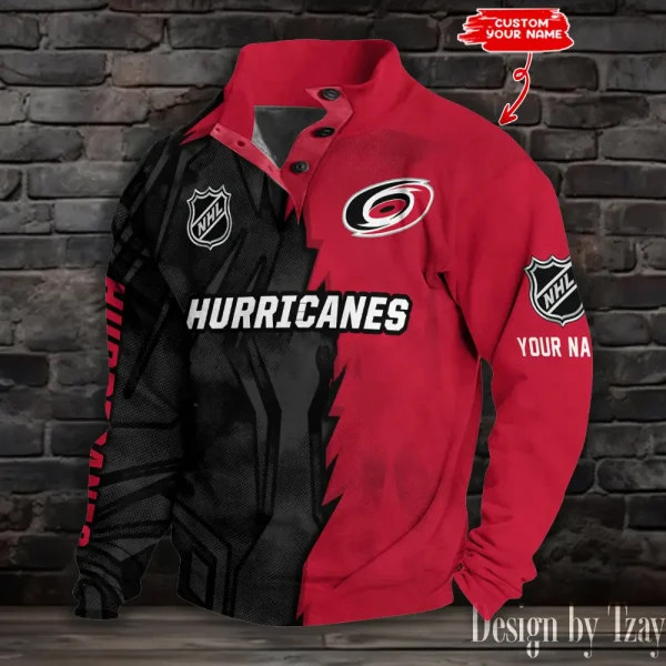 Carolina Hurricanes Half Button Long Sleeve Hoodie S9DBSCH1398