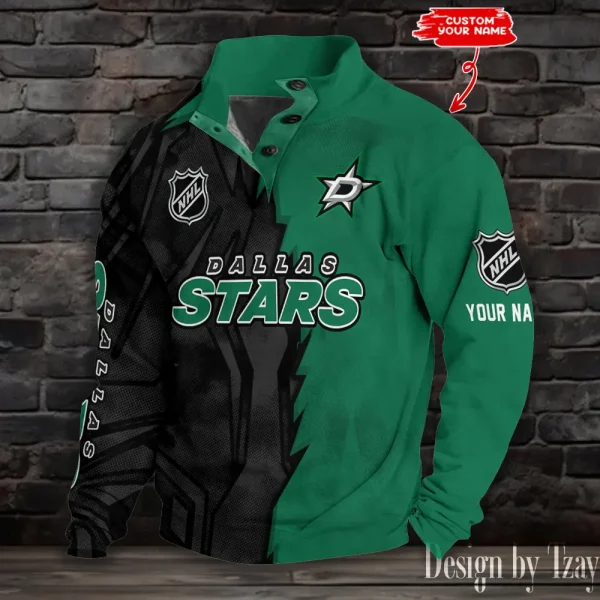 Dallas Stars Half Button Long Sleeve Hoodie S9DBSCH1402