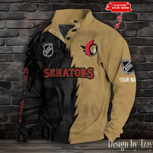 Ottawa Senators Half Button Long Sleeve Hoodie S9DBSCH1413