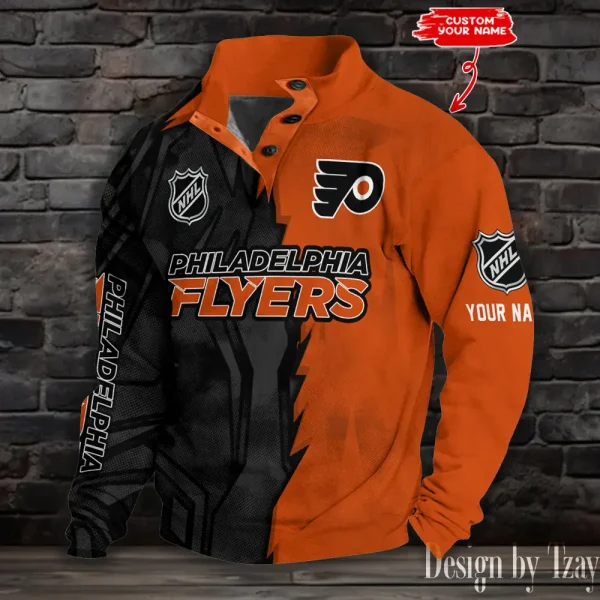 Philadelphia Flyers Half Button Long Sleeve Hoodie S9DBSCH1414