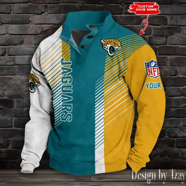 Jacksonville Jaguars NFL Half Button Long Sleeve Hoodie S9DBSCH1440