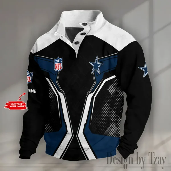 Dallas Cowboys NFL Half Button Long Sleeve Hoodie S9DBSCH1479