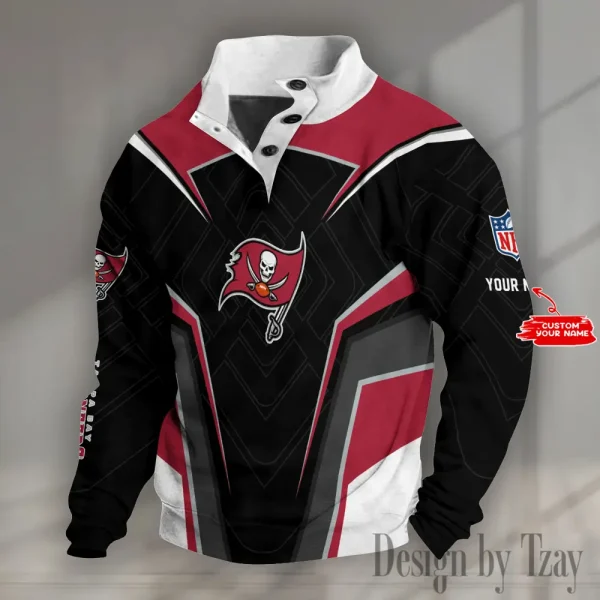 Tampa Bay Buccaneers NFL Half Button Long Sleeve Hoodie S9DBSCH1500