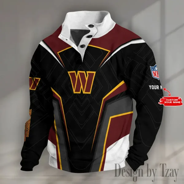 Washington Commanders NFL Half Button Long Sleeve Hoodie S9DBSCH1502