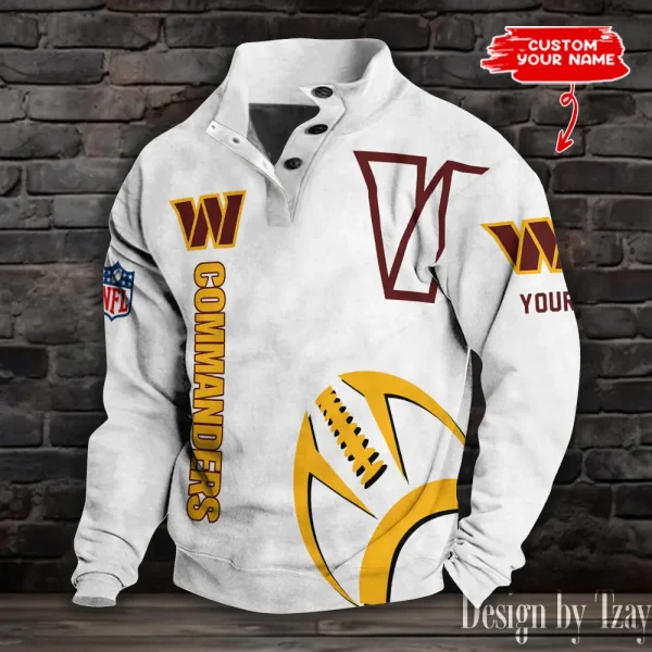 Washington Commanders NFL Half Button Long Sleeve Hoodie S9DBSCH1503