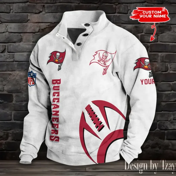 Tampa Bay Buccaneers NFL Half Button Long Sleeve Hoodie S9DBSCH1505