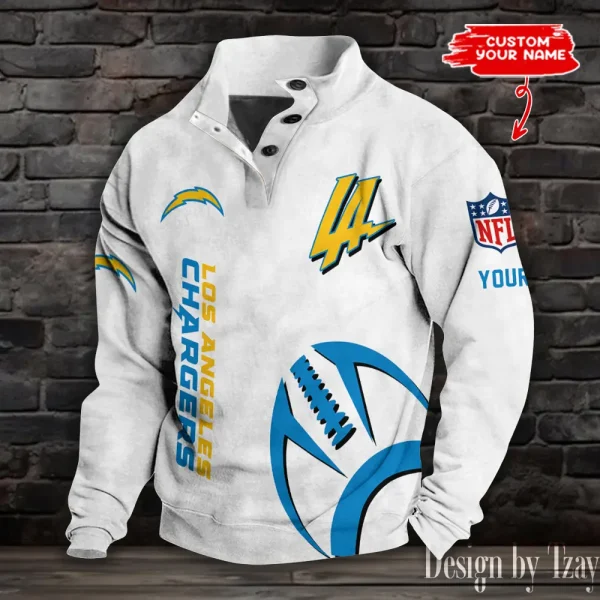 Los Angeles Chargers NFL Half Button Long Sleeve Hoodie S9DBSCH1524