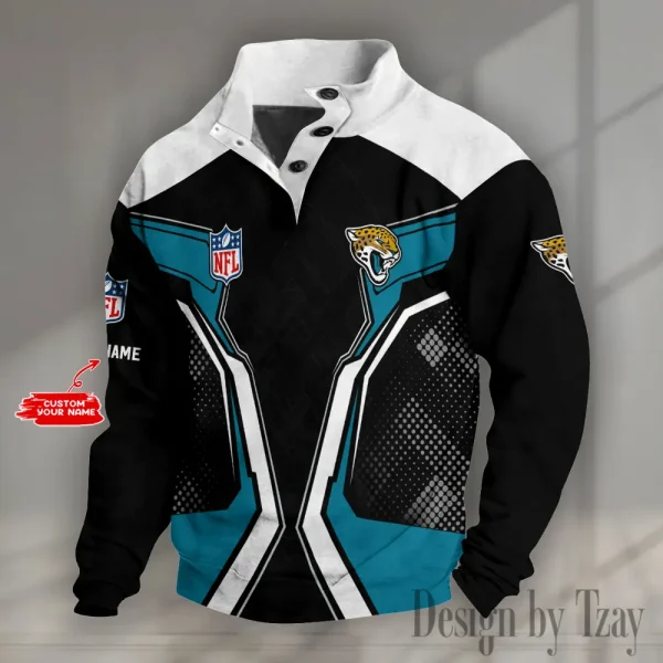 Jacksonville Jaguars NFL Half Button Long Sleeve Hoodie S9DBSCH1536