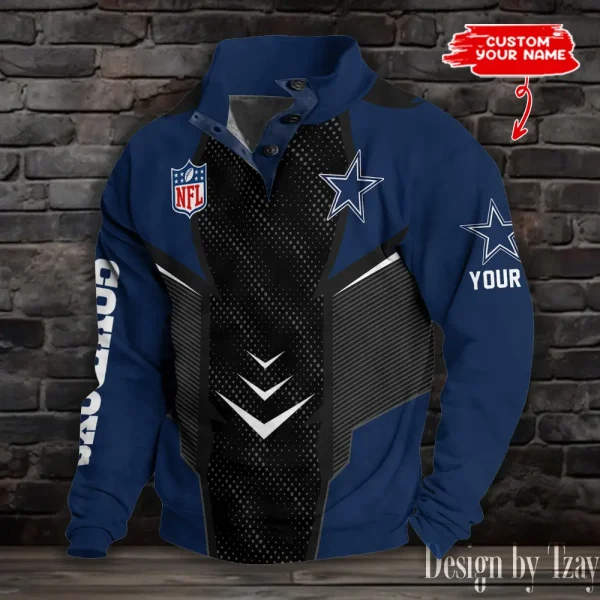 Dallas Cowboys NFL Half Button Long Sleeve Hoodie S9DBSCH1569