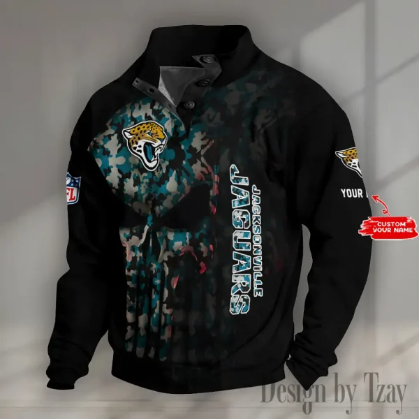 Jacksonville Jaguars NFL Half Button Long Sleeve Hoodie S9DBSCH1603