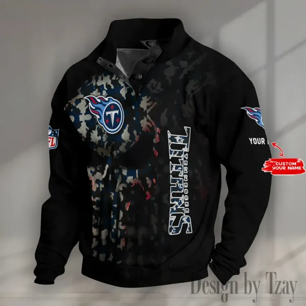 Tennessee Titans NFL Half Button Long Sleeve Hoodie S9DBSCH1616