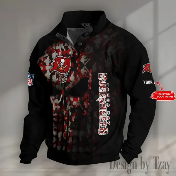 Tampa Bay Buccaneers NFL Half Button Long Sleeve Hoodie S9DBSCH1617