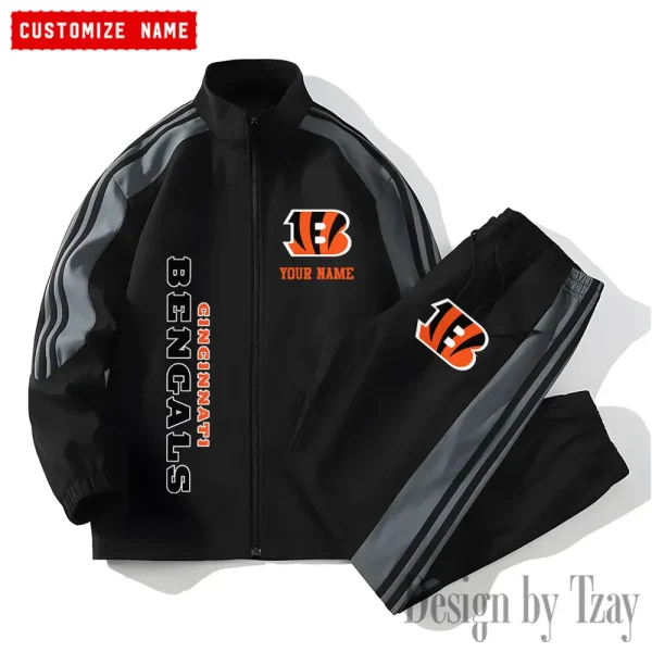 Cincinnati Bengals NFL New Style Versatile Sports Set Jacket And Pants S9VSS2PS193 - Image 2