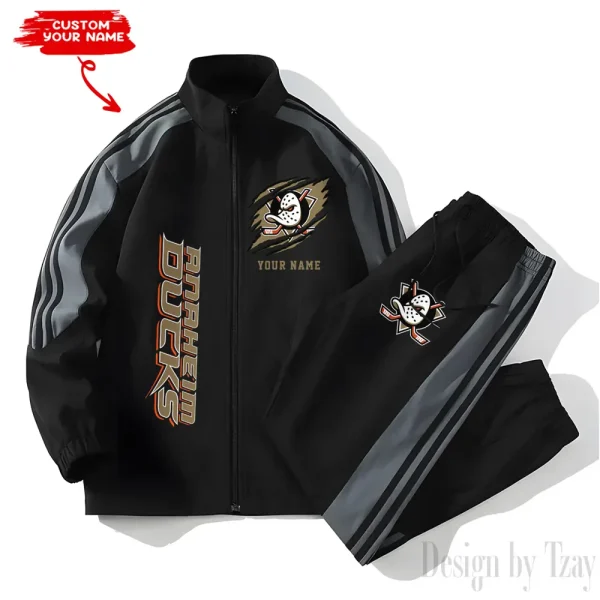 Anaheim Ducks NHL New Style Versatile Sports Set Jacket And Pants S9VSS2PS264 - Image 2